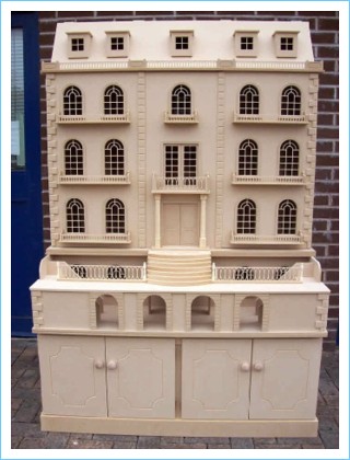 Ashthorpe Manor 1/12 th scale Dolls House with cabinet and basement